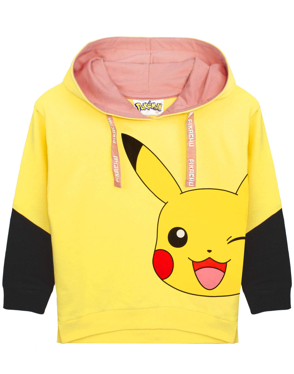 Pokemon Hoodie Girls Kids Yellow Pikachu Hooded Jumper Sweater