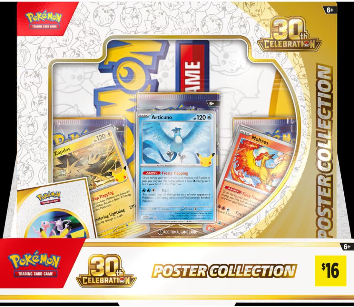 Pokémon TCG: 30th Celebration Poster Collection (3 Promo Cards, 1 Poster & 3 Boosters)