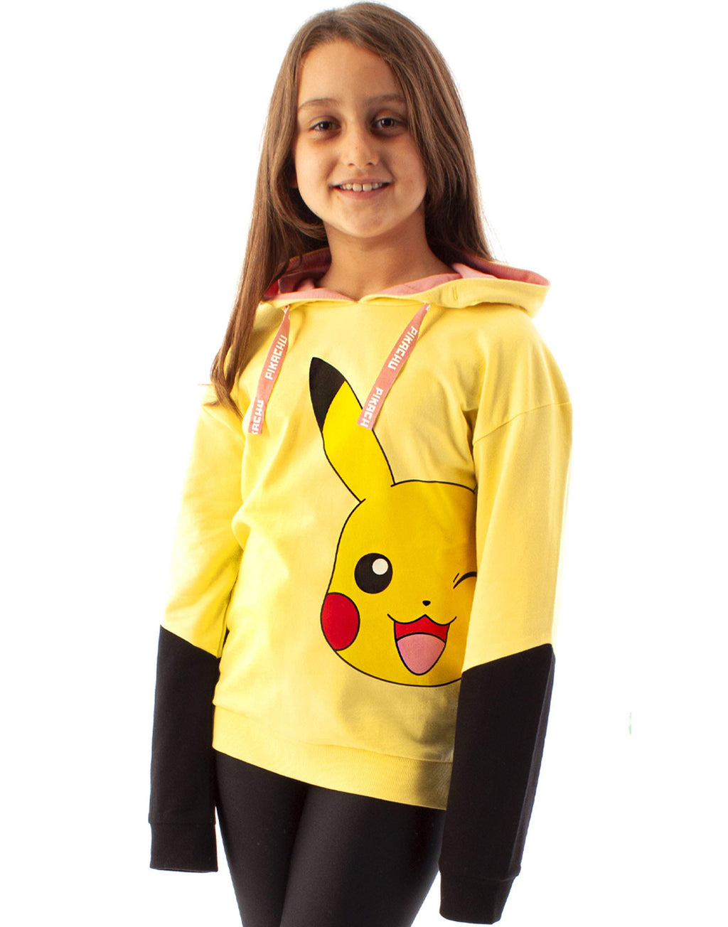 Pokemon Hoodie Girls Kids Yellow Pikachu Hooded Jumper Sweater