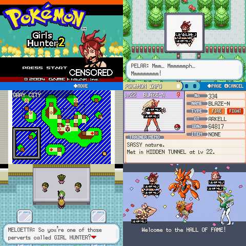 Pokemon Girls Hunter 2 GBA Pokemon ROM Hack Video Game Boy Advance
