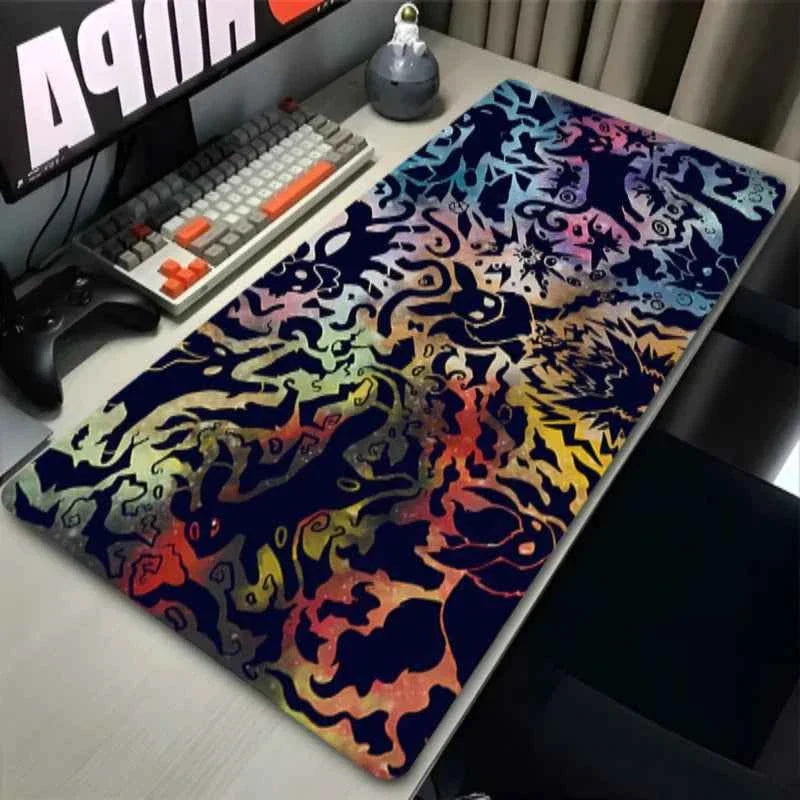 Kawaii Japan Anime Mouse Pad PC Colorful E-eevee Gamer Cabinet Mousepad XXL P-pokemon Keyboard Rug Laptop Gaming Rubber Desk Mat