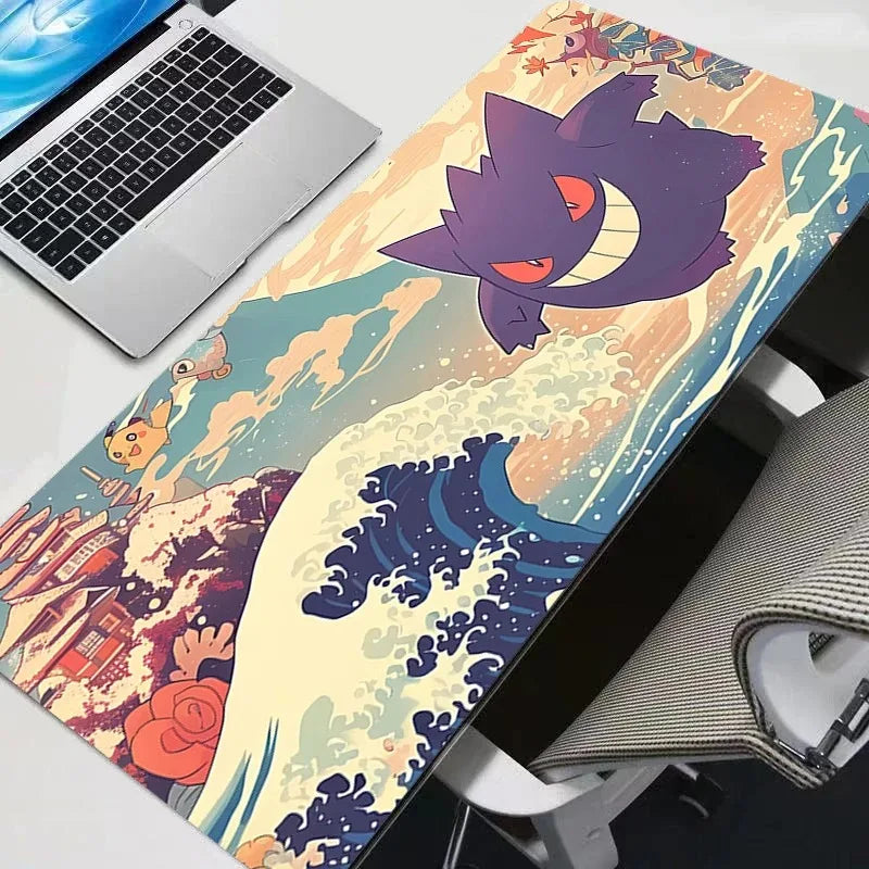 Large Mouse Pads P-pokemon Gengar Desk Gaming Mousepad with Stitched Edges and Non-Slip Rubber Base Extended 900x400 Mouse Pad