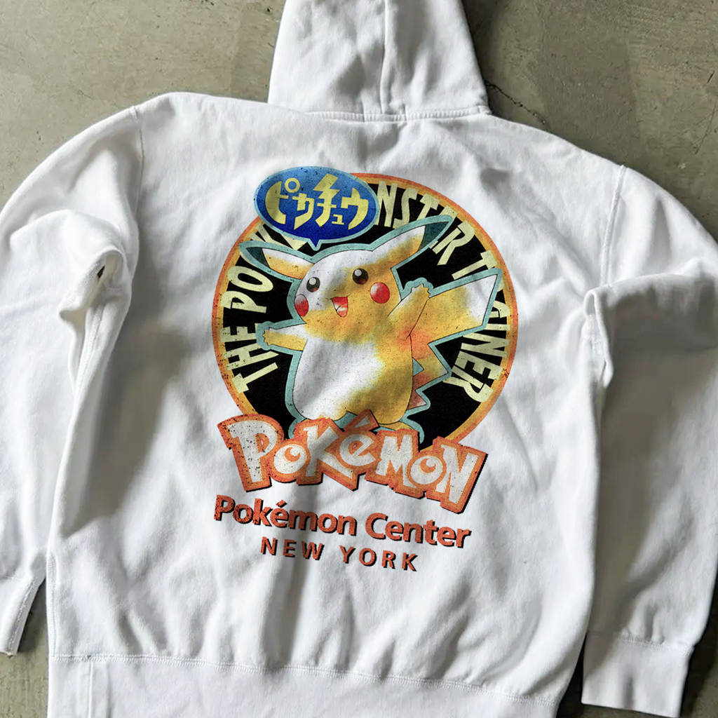 90S 'Pokemon Centre Nyc' White Hoodie