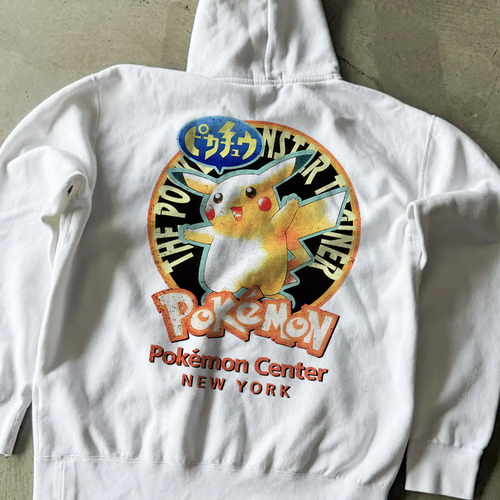 90S 'Pokemon Centre Nyc' White Hoodie